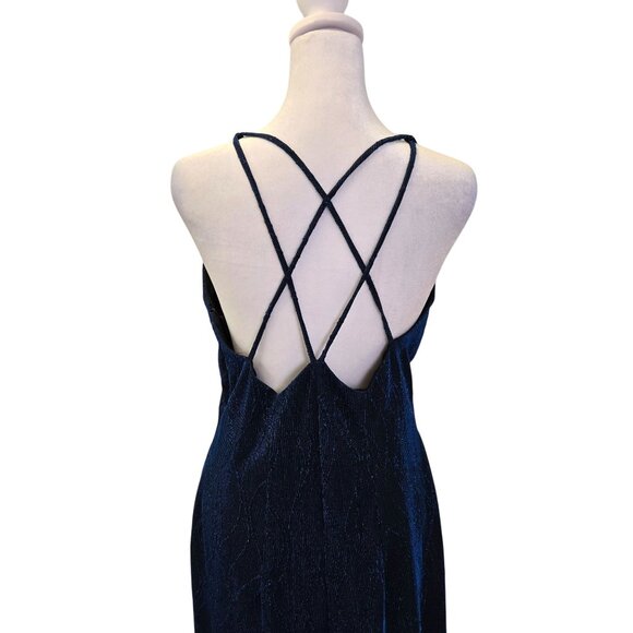 Scott McClintock Metallic Blue Wavy Texture Special Occasion Dress Size 8/10 - Picture 5 of 7
